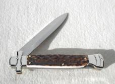 A.G.A. CAMPOLIN 9" MALTESE GENUINE STAG MODIFIED BAYONET BLADE NICKEL SILVER BOLSTERS