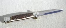 A.G.A. CAMPOLIN 9" MALTESE GENUINE STAG MODIFIED BAYONET BLADE NICKEL SILVER BOLSTERS