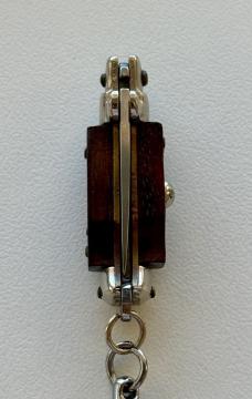 Rare Miniature Switchblade Knife, Ebony Wood Scale, Original Keychain, Italy