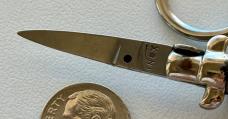 Rare Miniature Switchblade Knife, Ebony Wood Scale, Original Keychain, Italy