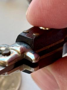 Rare Miniature Switchblade Knife, Ebony Wood Scale, Original Keychain, Italy