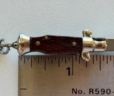 Rare Miniature Switchblade Knife, Ebony Wood Scale, Original Keychain, Italy