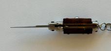Rare Miniature Switchblade Knife, Ebony Wood Scale, Original Keychain, Italy