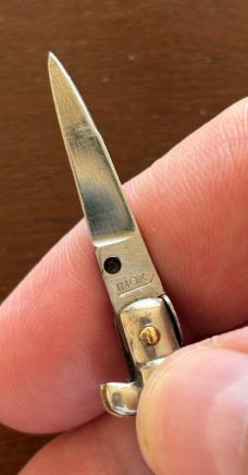 Beautiful 1960’s Horn Miniature Switchblade Knife, Swedge Blade Grind, Italy