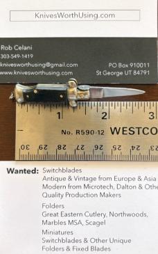Beautiful 1960’s Horn Miniature Switchblade Knife, Swedge Blade Grind, Italy