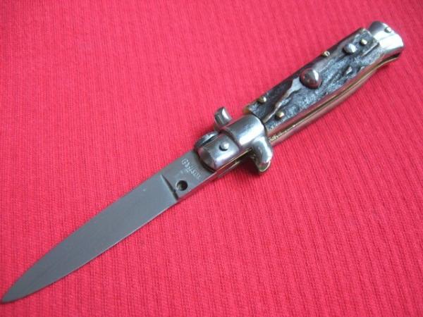 Oreste Dibon Italian 14cm. Stag STILETTO Switchblade Knife - New Old Stock