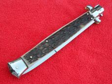  New 13"  Italian Stiletto Stag-Horn Handles- SS Bayonet grind Blade nickel/silver bolsters
