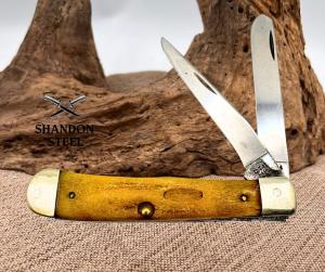 Case XX USA 5254 Vintage 1986 Trapper Folding Pocket Knife - GENUINE STAG (04)