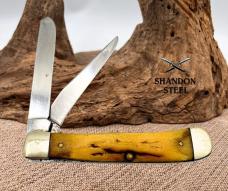 Case XX USA 5254 Vintage 1986 Trapper Folding Pocket Knife - GENUINE STAG (04)