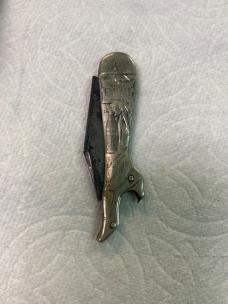 Remington UMC Nehi Advertising Knife Woman’s Leg Figural Opener – Repair