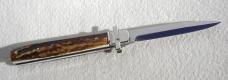 NEW A.G.A. CAMPOLIN 9" DOMINUS STAG LEVER LOCK ( ROUND BAYONET GRIND BLADE ) NICKEL S / COMPONENTS  