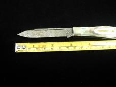 Titusville Cutlery Black Lip Pearl Lexingtonian Coffin Jack Damascus Knife 1 of 15 COA USA Made