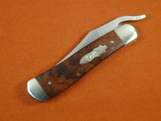 Case xx Smooth Brown Maple Burl Wood Russlock Knife 64068 USA Made NIB 71953L SS 2023