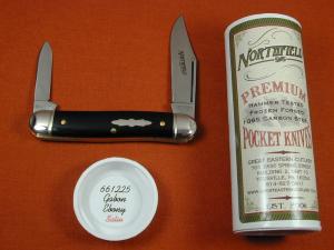 Great Eastern Cutlery GEC Smooth Black Ebony Wood Lil Cowboy Stockman Knife NIT 661225 Made in USA