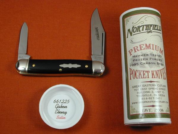 Great Eastern Cutlery GEC Smooth Black Ebony Wood Lil Cowboy Stockman Knife NIT 661225 Made in USA Great Eastern Cutlery GEC Smooth Black Ebony Wood Lil Cowboy Stockman Knife NIT 661225 Made in USA