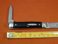 Great Eastern Cutlery GEC Smooth Black Ebony Wood Lil Cowboy Stockman Knife NIT 661225 Made in USA