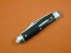 Great Eastern Cutlery GEC Smooth Black Ebony Wood Lil Cowboy Stockman Knife NIT 661225 Made in USA