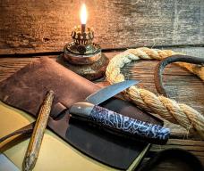 Excelsior Knife Company - SEA SERPENT - Purple Brain Coral Handles-1-JSR Frontier Knives Exclusive