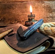Excelsior Knife Company - SEA SERPENT - Purple Brain Coral Handles-1-JSR Frontier Knives Exclusive