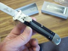 Hubertus Knife Shellpuller Patronenzieher Solingen Large Size 11 Exotic Black Ebonywood UNUSED NIB.