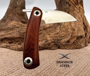 Sheepsfoot Folding Hunting Knife Tactical Survival Camping D2 Steel Wood Handle