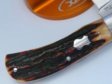 SACRED BEAR "TORY UTT" CUSTOM AMBER STAG MODIFIED TRAPPER CPM 154 KNIFE