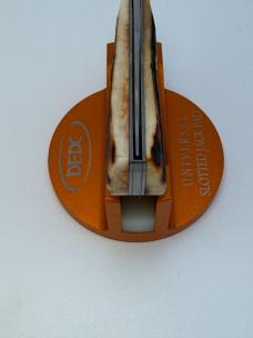 SACRED BEAR "TORY UTT" CUSTOM AMBER STAG MODIFIED TRAPPER CPM 154 KNIFE