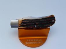 SACRED BEAR "TORY UTT" CUSTOM AMBER STAG MODIFIED TRAPPER CPM 154 KNIFE