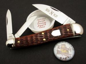 Great Eastern Cutlery Northfield #38 English Splitback Whittler Burnt Orange Jigged Bone GEC 380321
