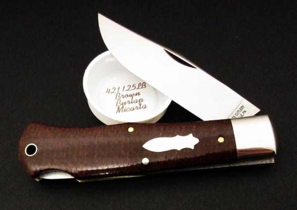 Great Eastern Cutlery #42 Missouri Trader Lockback Brown Burlap Micarta GEC 421125LB Great Eastern Cutlery #42 Missouri Trader Lockback Brown Burlap Micarta GEC 421125LB