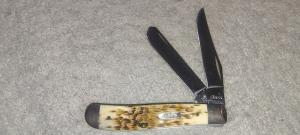 2007- 6207 Case XX Mini Trapper with Amber Bone Handles 