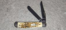 2007- 6207 Case XX Mini Trapper with Amber Bone Handles 