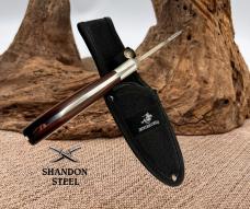 Winchester 4 inch Gut Hook Fixed Blade Wood Handle Hunting Knife with Sheath 40