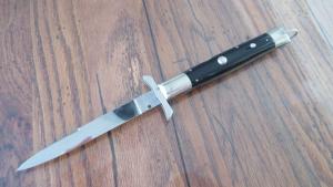 VERY RARE RIZZUTO ESTILETO Milano Stainless Steel Tang Stamp 10-3/4" LOCK BACK Switchblade MINT !