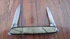 VERY RARE c. 1800's EDWARD ZINN Germany Two Blade Assisted Pull GADGET Knife w/Original Knife Purse