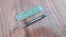 VERY RARE c. 1800's EDWARD ZINN Germany Two Blade Assisted Pull GADGET Knife w/Original Knife Purse