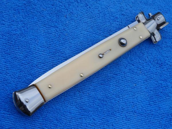 * SALE* New 13" Italian Stiletto Knife acrylic Ivory handles Dagger grind Blade 