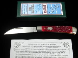 Cooper Cutlery Red Jigged Bone Wharncliffe Trapper Knife NIB Made in USA 5119RJBW