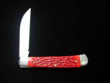 Cooper Cutlery Red Jigged Bone Wharncliffe Trapper Knife NIB Made in USA 5119RJBW