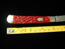 Cooper Cutlery Red Jigged Bone Wharncliffe Trapper Knife NIB Made in USA 5119RJBW