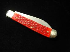 Cooper Cutlery Red Jigged Bone Wharncliffe Trapper Knife NIB Made in USA 5119RJBW
