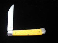 Cooper Cutlery Yellow Jigged Bone Wharncliffe Trapper Knife NIB Made in USA 5119YJBW