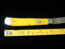 Cooper Cutlery Yellow Jigged Bone Wharncliffe Trapper Knife NIB Made in USA 5119YJBW