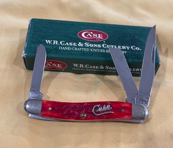 Case XX 2004 Silver script red bone medium stockman 6318 Case XX 2004 Silver script red bone medium stockman 6318