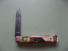   DANIELS FAMILY KNIFE BRANDS-TITUSVILLE CUTLERY-LEXINGTONIAN-BURNT STAG DAMASCUS