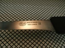 FROST MORA SWEDEN MADE RARE VINTAGE HIGH CARBON STAINLESS FISH FILET KNIFE W/SCOOP & LEATHER SHEATH