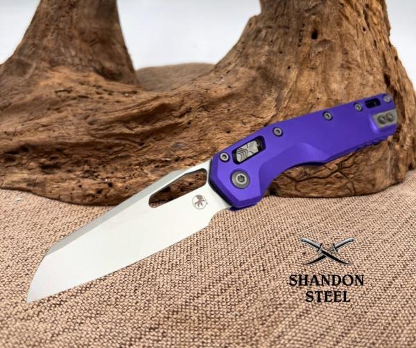 Microtech Knives USA MSI RAM LOK Purple Aluminum & Stonewash M390MK 210-10PU Microtech Knives USA MSI RAM LOK Purple Aluminum & Stonewash M390MK 210-10PU
