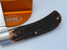 SACRED BEAR "TORY UTT" CUSTOM AMBER STAG MODIFIED TRAPPER CPM 154 KNIFE