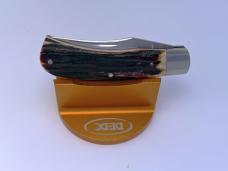 SACRED BEAR "TORY UTT" CUSTOM AMBER STAG MODIFIED TRAPPER CPM 154 KNIFE
