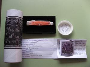   DANIELS FAMILY KNIFE BRANDS-TITUSVILLE CUTLERY-LEXINGTONIAN-VELVET CAKE GIRAFFE BONE